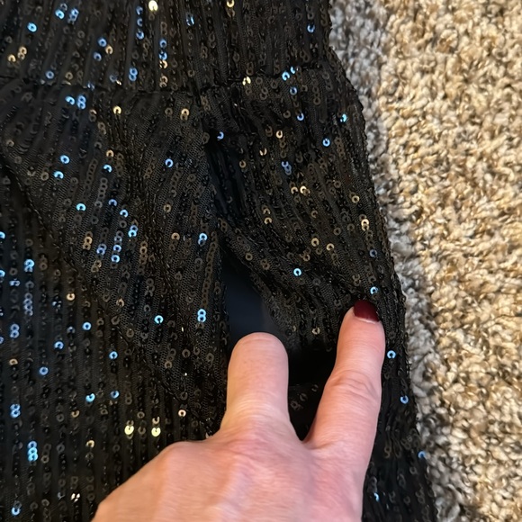 LOFT black sequin joggers size L - Picture 5 of 6